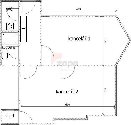 2 kanceláře/atelíér, 47 m2, 1.patro, Praha 1, ul. Národní,u metra, nájemce neplatí provizi RK