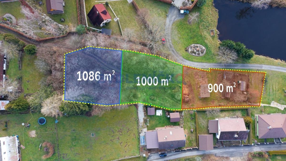 Prodej stavebního pozemku 900m2, Lomy u Člunku, Česká Kanada, JH
