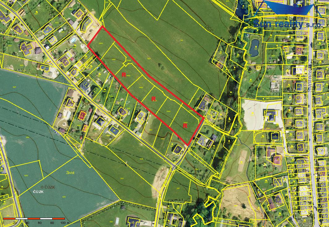 K prodeji stavební parcely 1.045 m2, 1.047 m2, 1.053 m2, 1.076 m2 a 1.154 m2