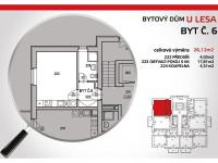 Pronájem bytu 1+kk (č.6), U Lesa 3.etapa, ČB - půdorys bytu