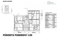 Budova Ostrava, Přívoz - studie přestavby na dům s 11 byty, nyní kanceláře, velmi dobrý stav - 005 Pudorys_PODKROVÍ.jpg