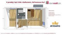 K prodeji, zařízený byt 2+kk 61,5 m2, Heřmanova Huť, okr. Plzeň-sever - 3