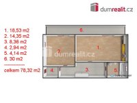 Nový byt 2+kk, 48,32 + terasa 30 m2, společná zahrada 250 m2, parkovací stání, 1.patro, cihla, Praha 4 - Krč - 7