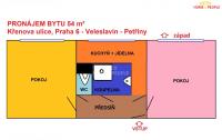 Pronájem bytu 2+1, 54 m², Křenova - Praha 6 - Veleslavín - 2