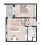 Pronájem nového bytu 2+kk, 57 m2, lodžie, sklad, parkovací stání, Praha 5 - Lipence - Půdorys.jpg