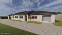 Prodej hrubé stavby dvojdomu - 2x RD 4+kk s garáží na okraji obce Ústrašice - vizualizace