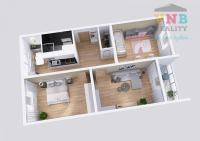 Prodej pěkného bytu 3+1, ul. Zárubova, Praha - 3D půdorys _ Vizual _ Lhotka, P4.jpg