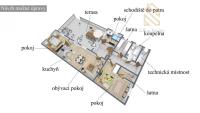 Prodej  rodinného domu obec Mšené Lázně - Vrbice 120 m2, pozemek 222 m2 - pudorys-popisky.jpg