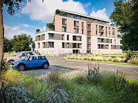 Pronájem novostavby bytu 2+kk s lodžií, byt číslo B.08, Rezidence Hálkova, ČB - vizualizace, bytový dům, Rezidence Hálkova