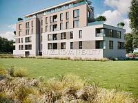 Pronájem novostavby bytu 2+kk s lodžií, byt číslo B.08, Rezidence Hálkova, ČB - vizualizace, bytový dům, Rezidence Hálkova