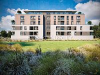 Pronájem novostavby bytu 2+kk s lodžií, byt číslo B.08, Rezidence Hálkova, ČB - vizualizace, bytový dům, Rezidence Hálkova