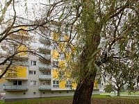 Pronájem nového bytu 2+kk s terasou a sklepem, Klaricova ul., České Budějovice - Okolí domu, pronájem bytu 2+kk, Klaricova, České Budějovice