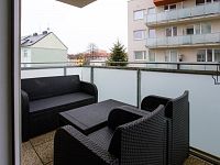 Pronájem nového bytu 2+kk s terasou a sklepem, Klaricova ul., České Budějovice - Terasa, pronájem bytu 2+kk, Klaricova, České Budějovice