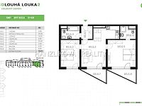 Pronájem nadstandardního bytu 3+kk (B.5.6) se dvěma balkony, rezidence DLOUHÁ LOUKA 2.etapa - půdorys bytu