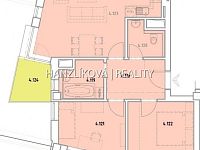 Pronájem bytu 3+kk (b.15) s balkonem, Pekárenská BIOS - půdorys bytu