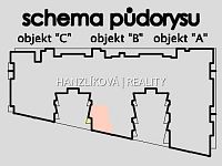 Pronájem bytu 3+kk (b.15) s balkonem, Pekárenská BIOS - půdorys patra