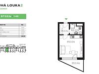 Pronájem nového bytu 1+kk s balkonem, byt B.5.8, rezidence DLOUHÁ LOUKA 2.etapa - Pronájem nového bytu 1+kk s balkonem, byt B.5.8, rezidence DLOUHÁ LOUKA 2.etapa
