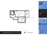 Pronájem bytu 2+kk s terasou B.5.02, rezidence DLOUHÁ LOUKA - půdorys bytu