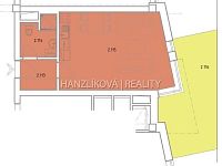 Pronájem bytu 1+kk (b.05) s terasou BIOS, Pekárenská ulice - půdorys bytu