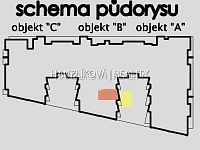 Pronájem bytu 1+kk (b.05) s terasou BIOS, Pekárenská ulice - půdorys patra
