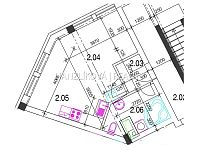 Pronájem malého částečně zařízeného bytu 2+kk, ul. Rudolfovská - půdorys bytu