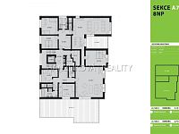 prodej jedinečného bytu 6+1, 303 m2, 100 m2 terasa, dvě garážová stání, rezidence DLOUHÁ LOUKA - Půdorys bytu
