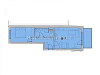 Pronájem zařízené novostavby bytu 2+kk s terasou a parkovacím stáním, Ledenická, České Budějovice - půdorys bytu