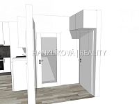 Pronájem bytu 1+kk, Šumavská ul. - vizualizace předsíně
