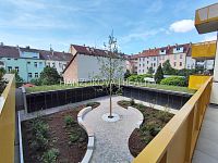 Pronájem novostavby bytu 1+kk (č. 4) s terasou, projekt Šrámkovka, ulice Fráni Šrámka - Terasa, pronájem bytu 1+kk, Fráni Šrámka