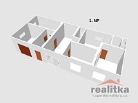 Prodej rodinného domu 5+1 a 1+1 s garáži, hospodářskou budovou a zahradou, Skřipov, okres Opava - RD Skřipov 1.NP 3D.jpg