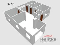 Prodej stylového penzionu / rekreační chaty u přehrady Kružberk – Svatoňovice, okres Opava - Chata Svatoňovice 1.NP 3D.jpg