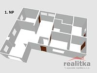 Prodej stylového penzionu / rekreační chaty u přehrady Kružberk – Svatoňovice, okres Opava - Chata Svatoňovice 1.NP 3D.jpg
