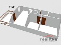 Prodej stylového penzionu / rekreační chaty u přehrady Kružberk – Svatoňovice, okres Opava - Chata Svatoňovice 2.NP 3D.jpg