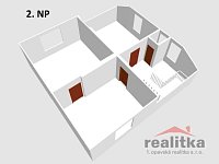 Prodej rodinného domu se samostatnou garáži a zahradou Potoční ul., Opava-Komárov - RD Potoční 7-2.NP 3D.jpg