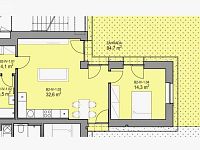 Moderní byt 2kk s terasou a zahrádkou 85m2 a parkovacím stáním v Bučovicích - Vícemilicích - Pudorys_1