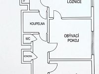 Pronájem zrekonstruovaného bytu 2+1 v srdci Prahy  Vinohrady, Italská ulice - půdorys 2+1 Italská_CZ.jpg