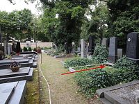 Přenechání hrobového místa na Malvazinkách - pohled od kostela