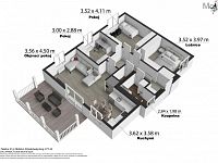 Prodej rodinného domu, OV, 104 m2, Obříství, ulice V. Talicha - Pudorys3D.jpg