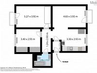 Prodej bytu 3+kk+parkovací stání, OV, 66 m2, ul. Spojovací, Milovice - Mladá - Pudorys2D.jpg