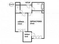 Pronájem 2kk 55m2 P3 Žižkov, ul. V zahrádkách, terasa, sklep, garáž, nezařízen - Foto 6