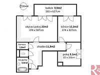 Pronájem 3kk 62m2, P10 Uhříněves, ul. Václava Trojana, balkon 10m2, sklep 3m2, garážové stání - Foto 5