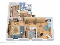 Prodej bytu 3+1, 86m2, Wolkerova, Karlovy Vary - Tuhnice - Floorplan letterhead - 24042024 - 1. Floor - 3D Floor Plan.jpg