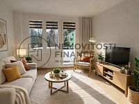 Pronájem prostorného bytu 2+1, o výměře 61,44 m2 s balkonem, Plzeňská ul. České Budějovice - Obývací pokoj