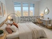 Pronájem prostorného bytu 2+1, o výměře 61,44 m2 s balkonem, Plzeňská ul. České Budějovice - Útulná ložnice