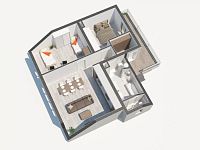 Moderní byt 3+kk s balkonem (4NP), parkovací stání a zahrada, lokalita České Budějovice, K. Lávičky - Půdorys