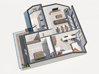 Moderní byt 3+kk s balkonem (4NP), parkovací stání a zahrada, lokalita České Budějovice, K. Lávičky - Půdorys