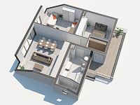 Moderní byt 3+kk s balkonem (4NP), parkovací stání a zahrada, lokalita České Budějovice, K. Lávičky - Půdorys