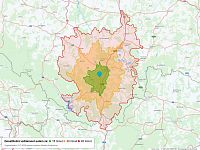 Rodinný dům 5 + kk s fotovoltaikou a zahradou 597 m², lokalita Homole u Českých Budějovic - Dosažitelná vzdálenost: auto