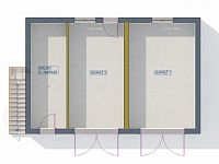 Prodej rozestavěného rodinného domu se stavebními parcelami (hrubá stavba včetně omítek) - RD_Kakovice_garaz_Ortopp.jpg