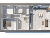 Prodej rozestavěného rodinného domu se stavebními parcelami (hrubá stavba včetně omítek) - RD_Kakovice_prizemi_Camera01_0000.jpg